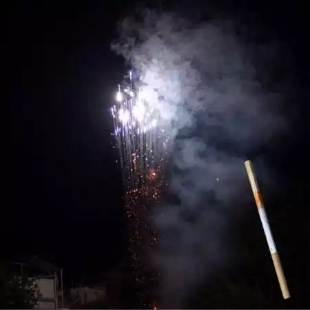 Chandelle romaine 8 coups pot à feu bleu