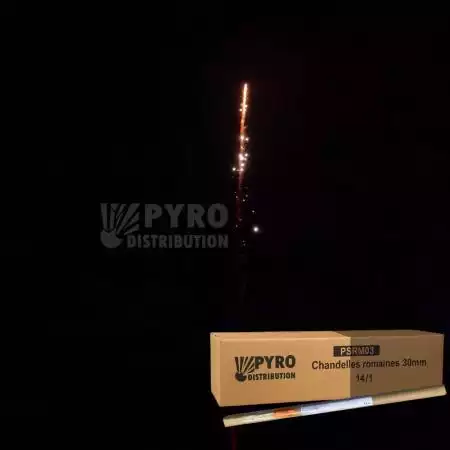 Demi carton de chandelles romaines 8 coups traînée crépitante 