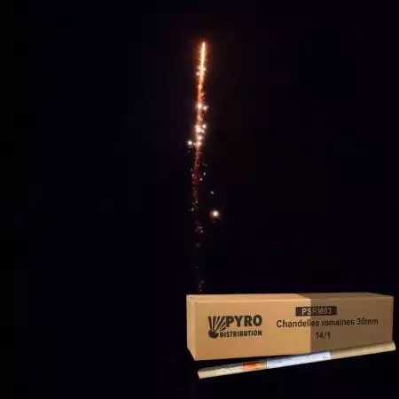 Demi carton de chandelles romaines 8 coups traînée crépitante 