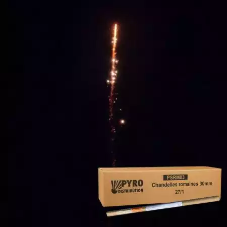 Carton de chandelles romaines 8 coups traînée crépitante 