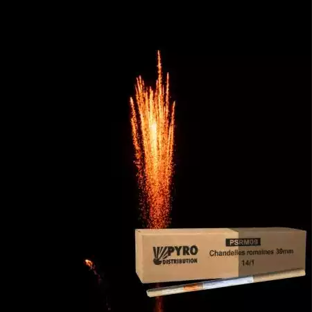 Demi carton de chandelles romaines 8 coups pot à feu or